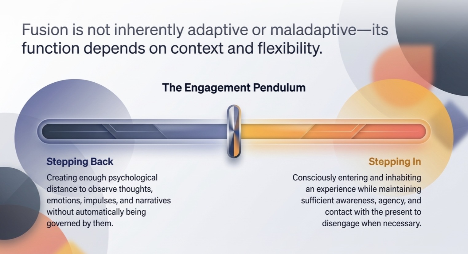The Engagement Pendulum — Fusion is not inherently adaptive or maladaptive; its function depends on context and flexibility.